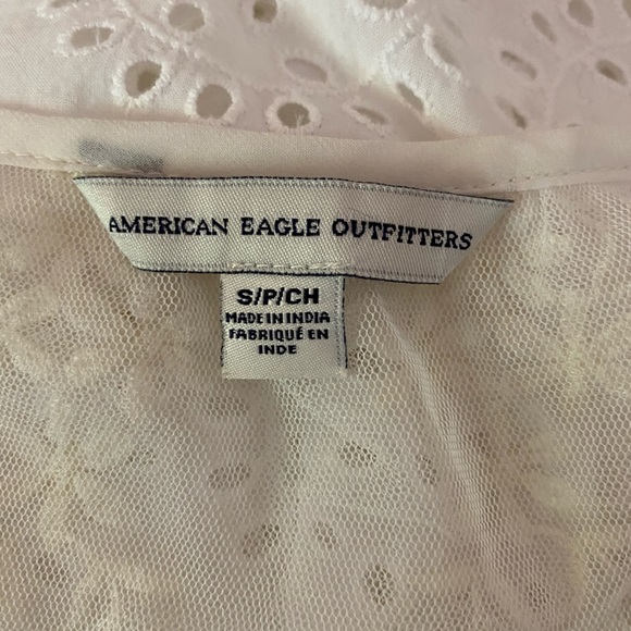 American Eagle NWOT White Ruffle Sheer Tank - Picture 3 of 3
